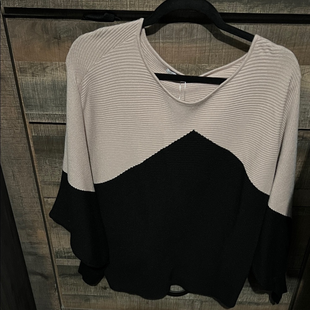 Lascana Pure Selection Stylish Black and Cream Women's Sweater New Size Medium